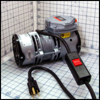 Industrial Vacuum Pump, 1/16 hp, 24 in. hg, 0.5 cfm